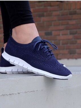 Cole Haan Zerogrand Shoes Womens 6.5 Blue Stitchlite Oxford Wingtip Sneaker